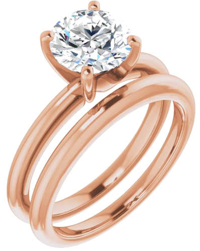 14K Rose  7.4 mm Round Solitaire Engagement Ring Mounting (6)