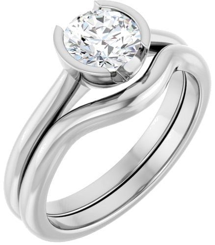 14K White 6 mm Round Solitaire Engagement Ring Mounting (6)