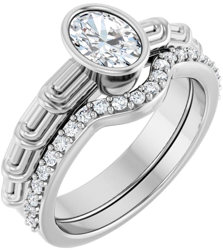 Sužadėtuvių Žiedas „Solitaire“ 585 Baltojo Aukso Oval 7mm x 5mm (6)