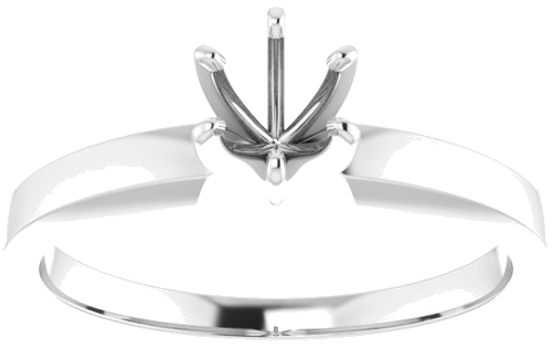 Sužadėtuvių Žiedas „Solitaire“ 585 Baltojo Aukso Round 4.2mm x 4.9mm (3)