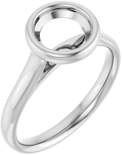 Sužadėtuvių Žiedas „Bezel-Set Solitaire“ 585 Baltojo Aukso Round 7mm (1)