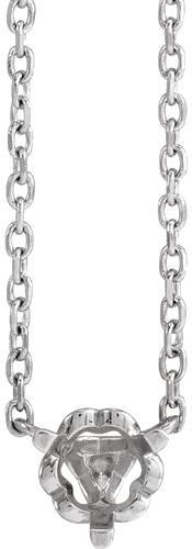 Pakabukas „Solitaire“ 585 Baltojo Aukso Round 4mm (1)