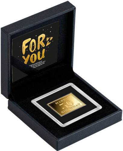 Золотая монета Happy 50 Birthday 1/1000 oz 3000 франков Чад (3)