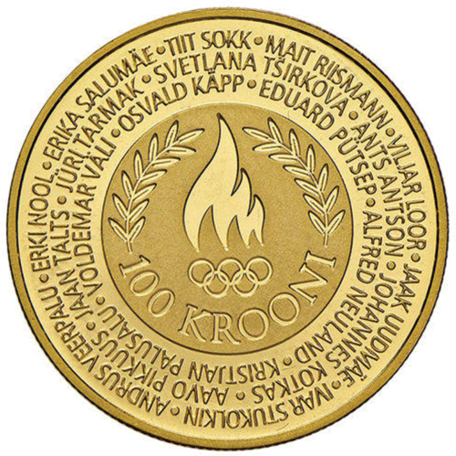 2004 Естония Златна монета от 100 крони Олимпийски игри (2)