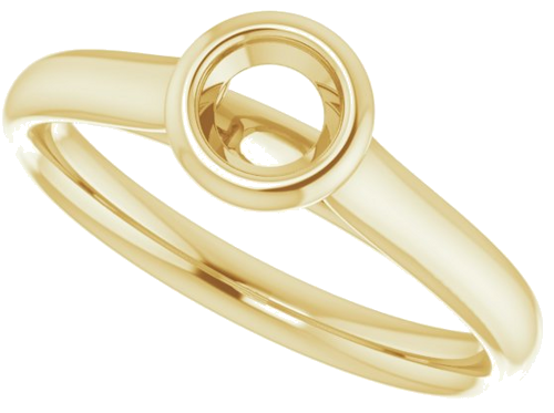 14K Yellow  4.4 mm Round Solitaire Engagement Ring Mounting (5)