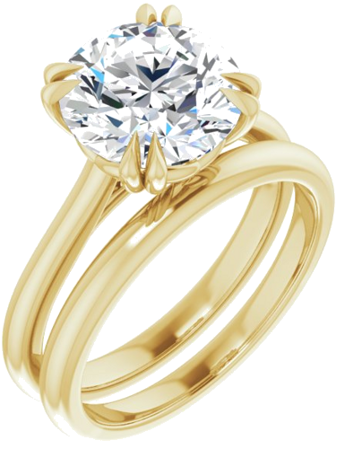 14K Yellow 9.4 mm Round Solitaire Engagement Ring Mounting (6)