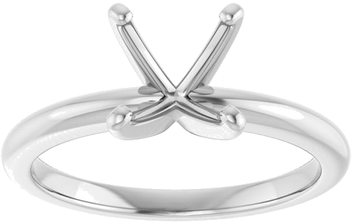 14K X1 White  7x7 mm Cushion Solitaire Engagement Ring Mounting (3)