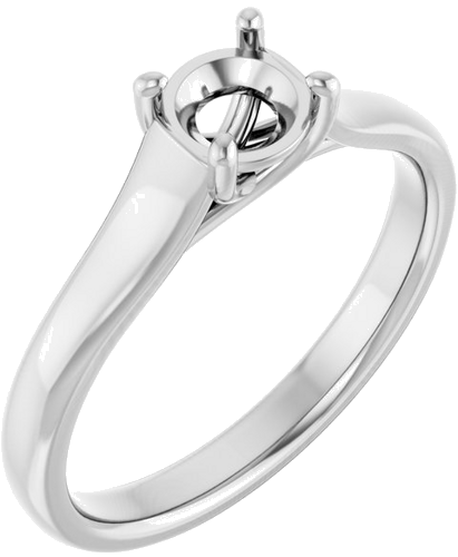 14K White 5.2 mm Round Solitaire Engagement Ring Mounting (1)