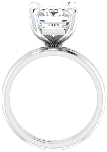 Platinum  11x9 mm Emerald Solitaire Engagement Ring Mounting (7)