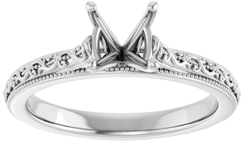 Sužadėtuvių Žiedas „Solitaire“ 585 Baltojo Aukso Round 6.5mm (3)