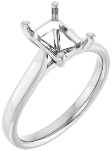 Sužadėtuvių Žiedas 18k white gold Emerald 8mm x 6mm (1)
