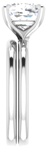 Platinum  8x8 mm Cushion Solitaire Engagement Ring Mounting (9)