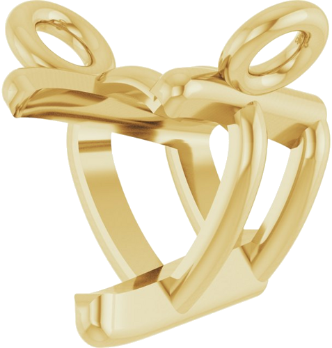 14K Yellow 4x4 mm Heart 3-Prong Solitaire Necklace Center (2)