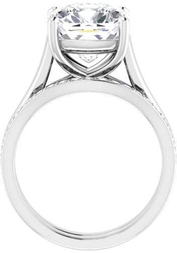 Platinum 10 mm Cushion Solitaire Engagement Ring Mounting (7)