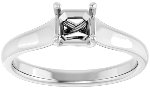 Sužadėtuvių Žiedas „Solitaire“ 950 Platinos Asscher 5mm (6)