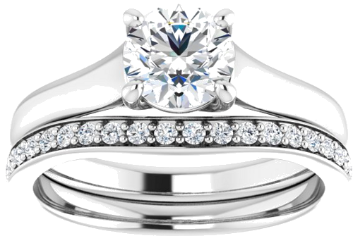 14K White 6 mm Round Solitaire Engagement Ring Mounting (8)