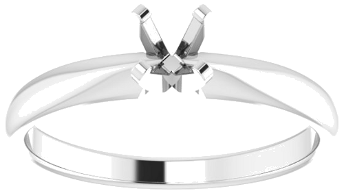 14K White 4.0-4.1 mm Round Solitaire Engagement Ring Mounting (3)