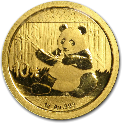 1 g Panda, Kinija, 10 Juanių auksinė moneta, 2017 (1)