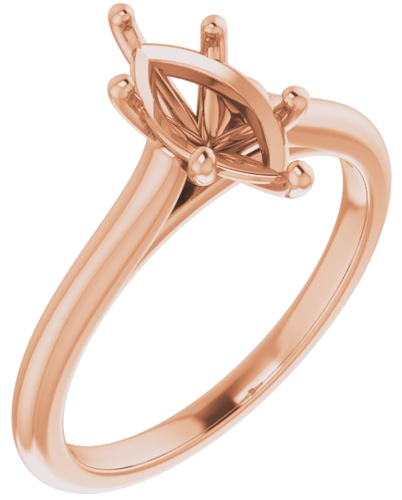 Sužadėtuvių Žiedas „Solitaire“ 585 Rožinis Aukso Marquise 10mm x 5mm (1)