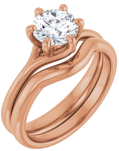 14K Rose 6.5 mm Round Engagement Ring Mounting (6)