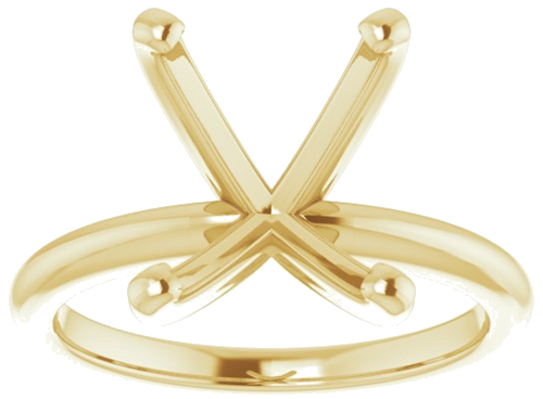 14K Yellow  14x10 mm Oval Solitaire Engagement Ring Mounting (3)