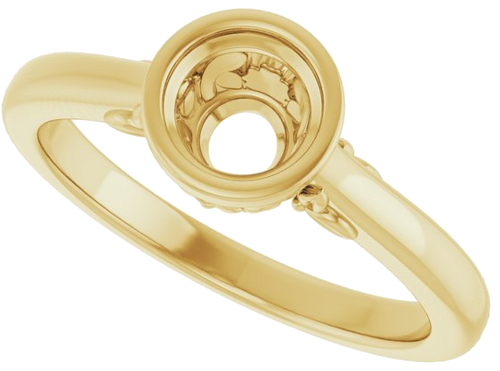 14K Yellow 5.5 mm Round Solitaire Engagement Ring Mounting (5)