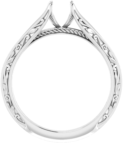 14K White 5.2 mm Round Engagement Ring Mounting (2)