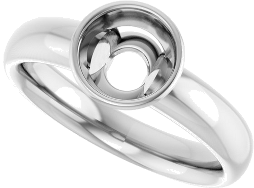 Sužadėtuvių Žiedas „Bezel-Set Solitaire“ 585 Baltojo Aukso Round 6.5mm (5)