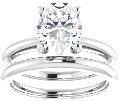 Sužadėtuvių Žiedas „Solitaire“ 950 Platinos Oval 9mm x 7mm (8)