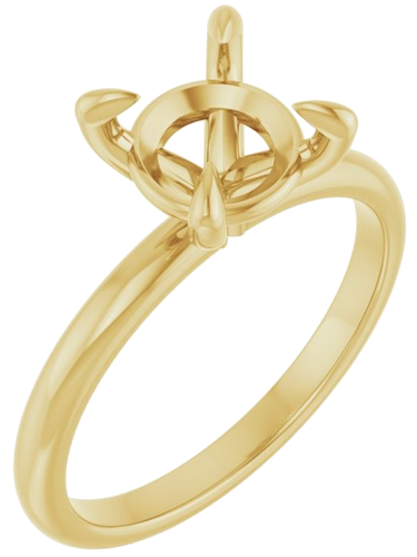18K Yellow  8 mm Round Solitaire Engagement Ring Mounting (1)