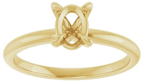 14K Yellow  7x5 mm Oval Solitaire Engagement Ring Mounting (3)