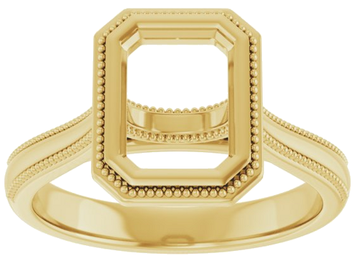 Sužadėtuvių Žiedas „Solitaire“ 585 Geltonojo Aukso Emerald 8mm x 6mm (3)