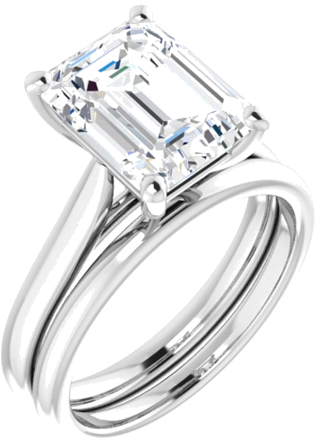 Platinum 10x8 mm Emerald Engagement Ring Mounting (6)