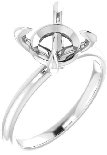 Platinum  9 mm Round Solitaire Engagement Ring Mounting (1)