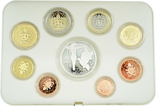 2021 Vatican coat of arms Francis Proof coin set with 20 euro silver coin (2)