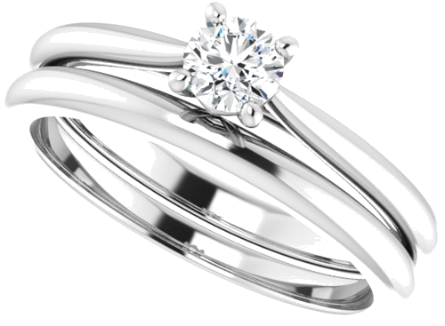 18K White 4.1 mm Round Solitaire Engagement Ring Mounting (10)