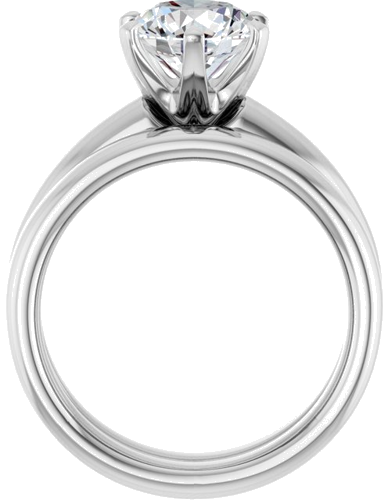 14K White 8 mm Round Engagement Ring Mounting (7)