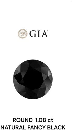 1.08 carat Fancy Black-VVS2 Excellent cut Natūralus Round Deimantas (1)