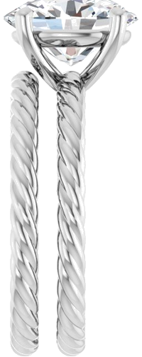 14K White 10x8 mm Oval Solitaire Engagement Ring Mounting (9)