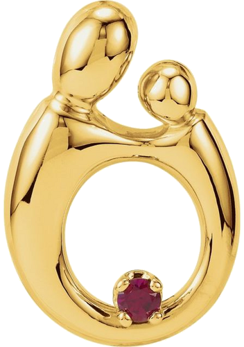 14K Yellow 1-Stone Mother and Child® Family Slide Pendant Mounting (1)