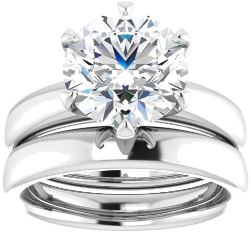 Platinum 9.4 mm Round Engagement Ring Mounting (8)
