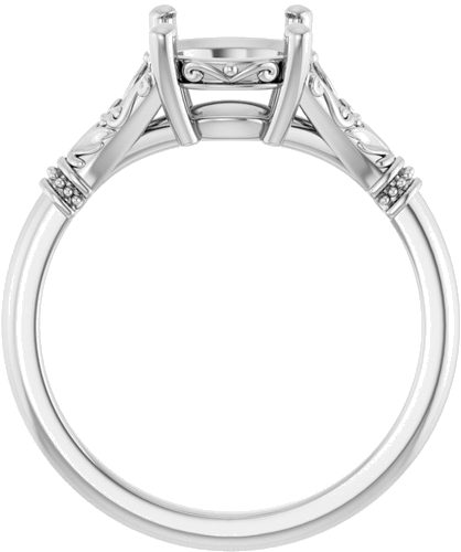 Sterling Silver 8 mm Round Solitaire Engagement Ring Mounting (2)