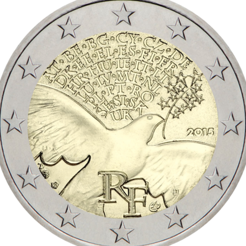 2015 Prancūzija Europos taika 2 eurų moneta (2)