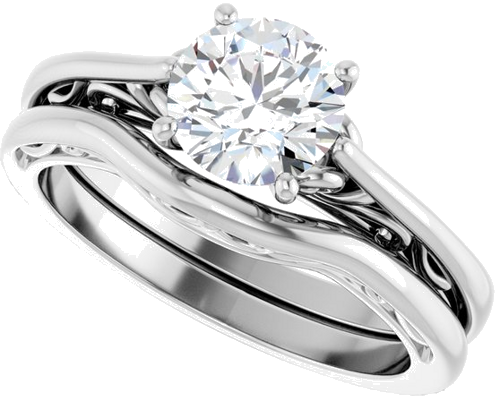 14K White 6.5 mm Round Engagement Ring Mounting (20)