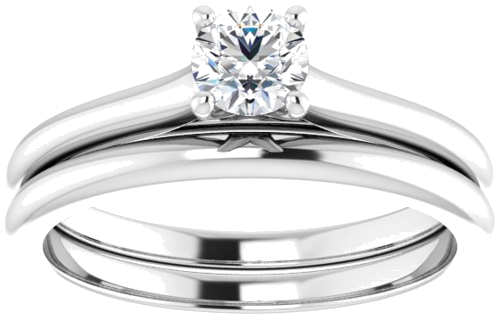 14K White 4.4 mm Round Solitaire Engagement Ring Mounting (8)