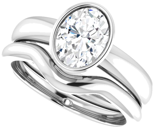 14K White 8x6 mm Oval Engagement Ring Mounting (10)