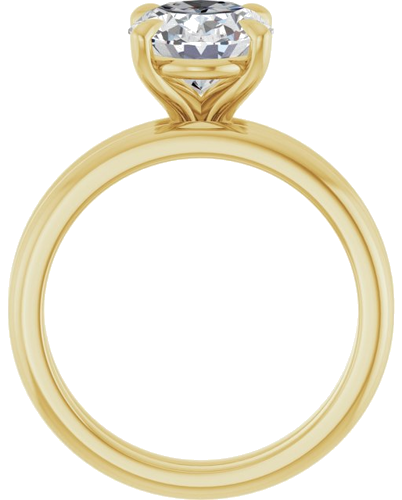 Sužadėtuvių Žiedas 585 Geltonojo Aukso Oval 10mm x 8mm (7)