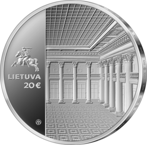 2022 Литва 100-летие Банка Литвы 20 евро серебряная монета (2)