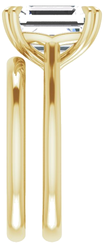 14K Yellow 10x8 mm Emerald Solitaire Engagement Ring Mounting (8)