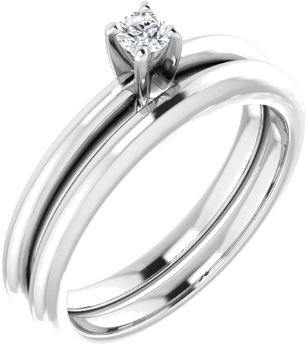 Sužadėtuvių Žiedas „Solitaire“ 585 Baltojo Aukso Round 3mm (6)